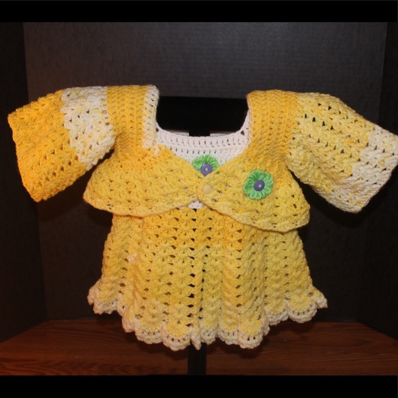 Homemade Flower Kids Dress w/ Cardigans - Picture 1 of 3